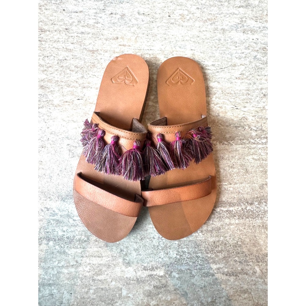 Roxy Women's Pink Fringe Slide Sandals / Size 8‎ US